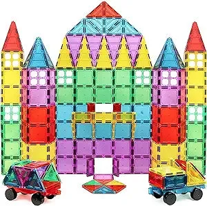 100-Piece Extra Strong Magnetic Tiles Set - Magnets For Kids, 3d Tile