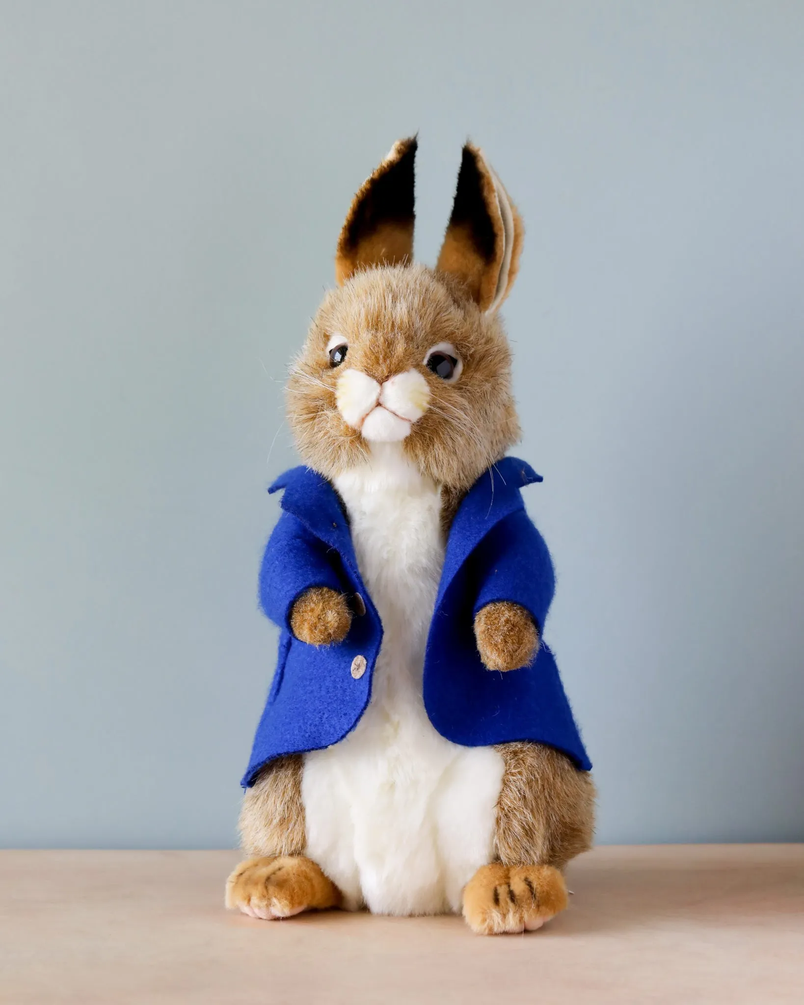 Blue Jacket Bunny Stuffed Animal