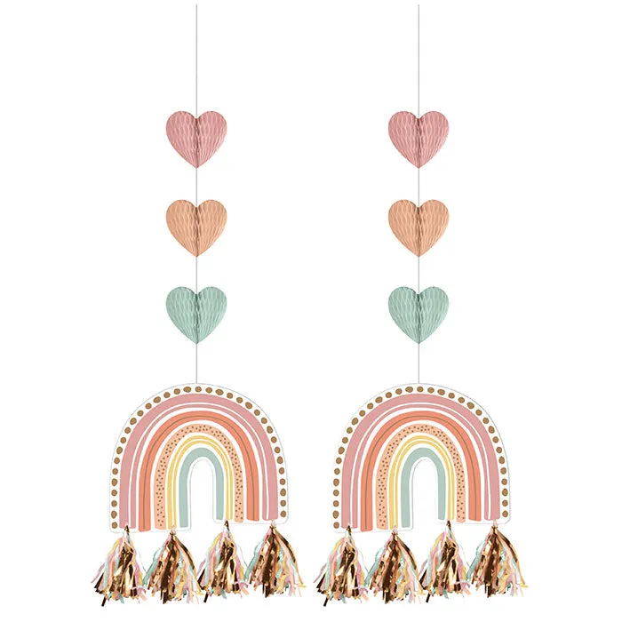 Boho Rainbow Hanging Cutouts w/ Tassels (2/Pkg)