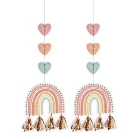 Boho Rainbow Hanging Cutouts with Tassels