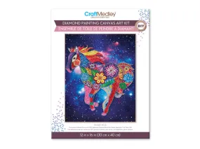 Craft Medley Kit: Diamond Painting Art Kit  w/Gems Tool Tray  Horse, 12in x 16in