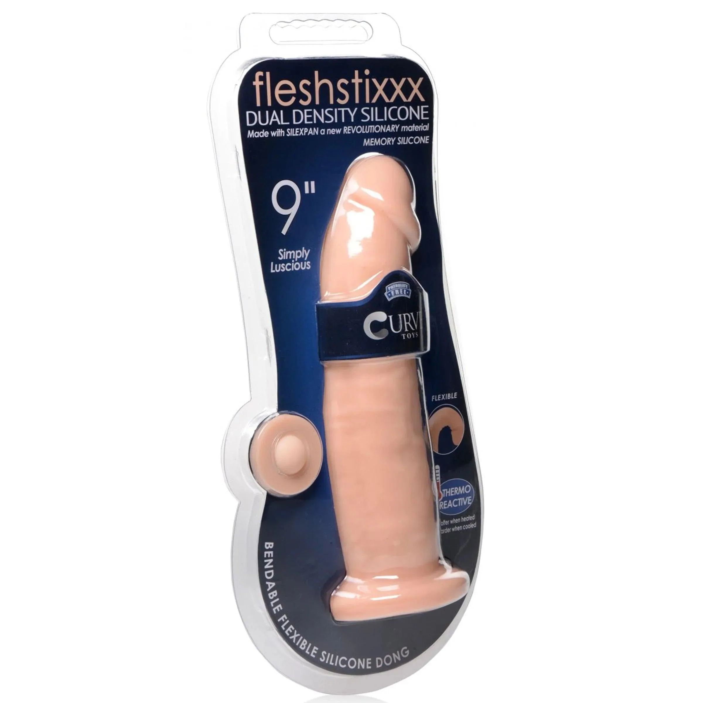 Curve Fleshstixxx Dual Density Silicone Bendable Dong 9in