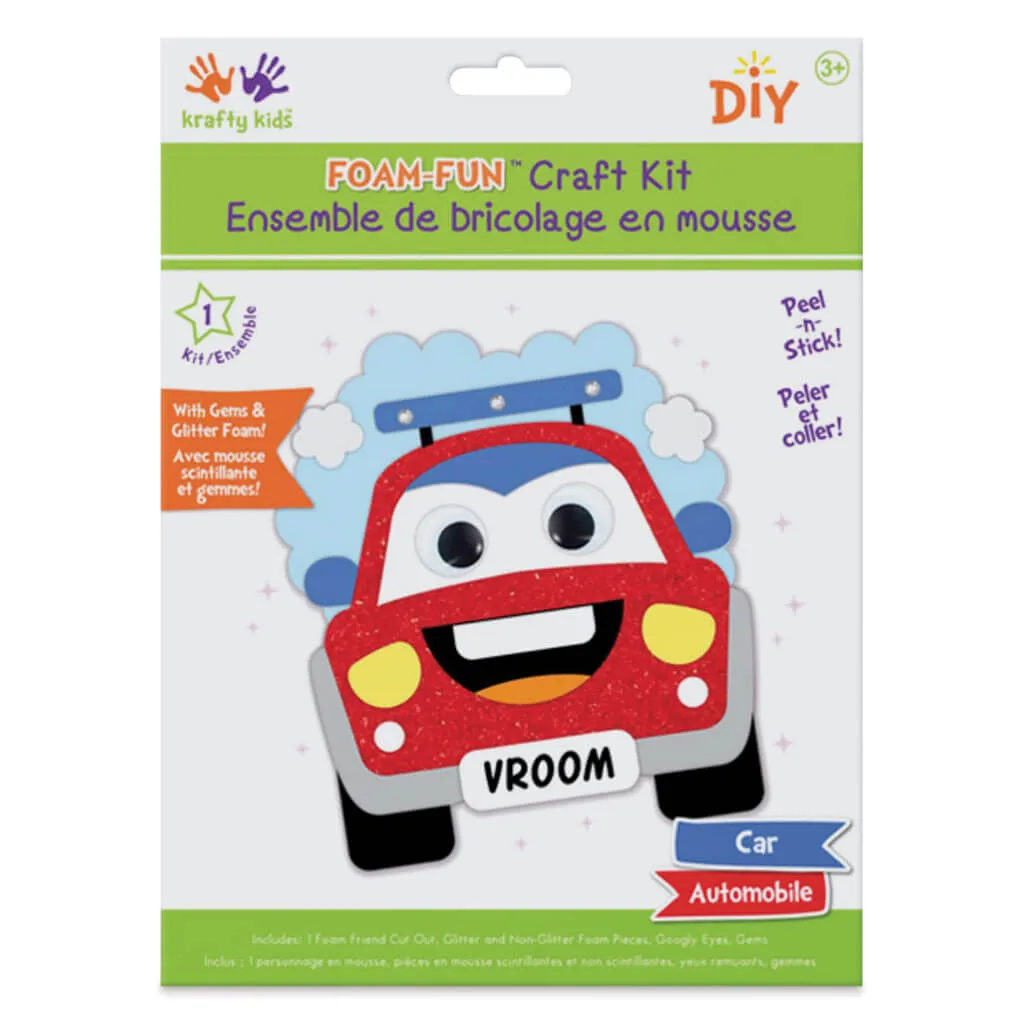 DIY Foam Friends Craft Kit Peel-n-Stick, Car