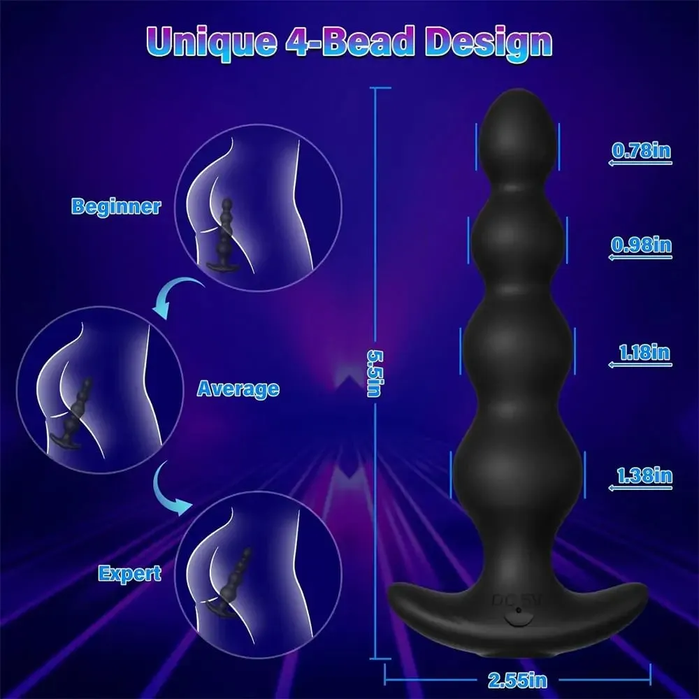 Evolved Anal Rammer Anal Beads Vibrators with App Control 9 Vibration Modes