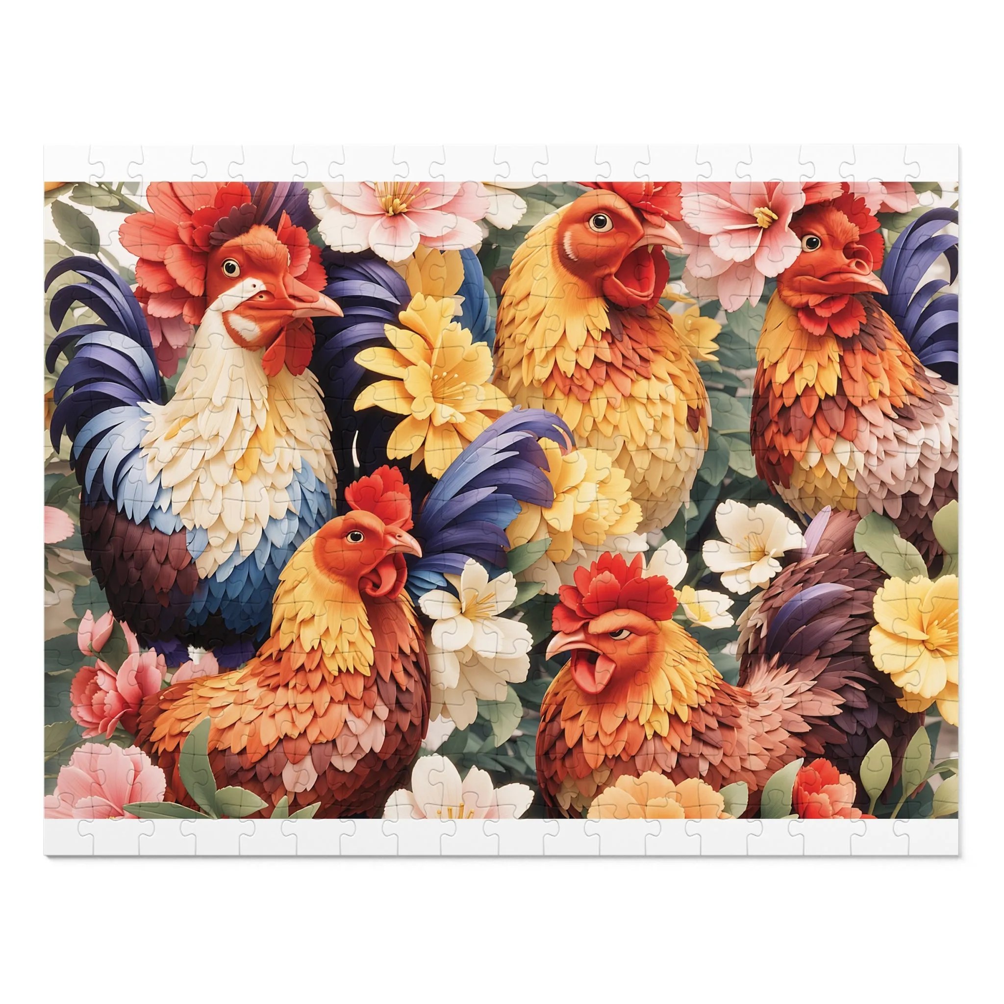 Jigsaw Puzzle, Chickens/Rooster, Personalised/Non-Personalised (30, 110, 252, 500,1000-Piece)