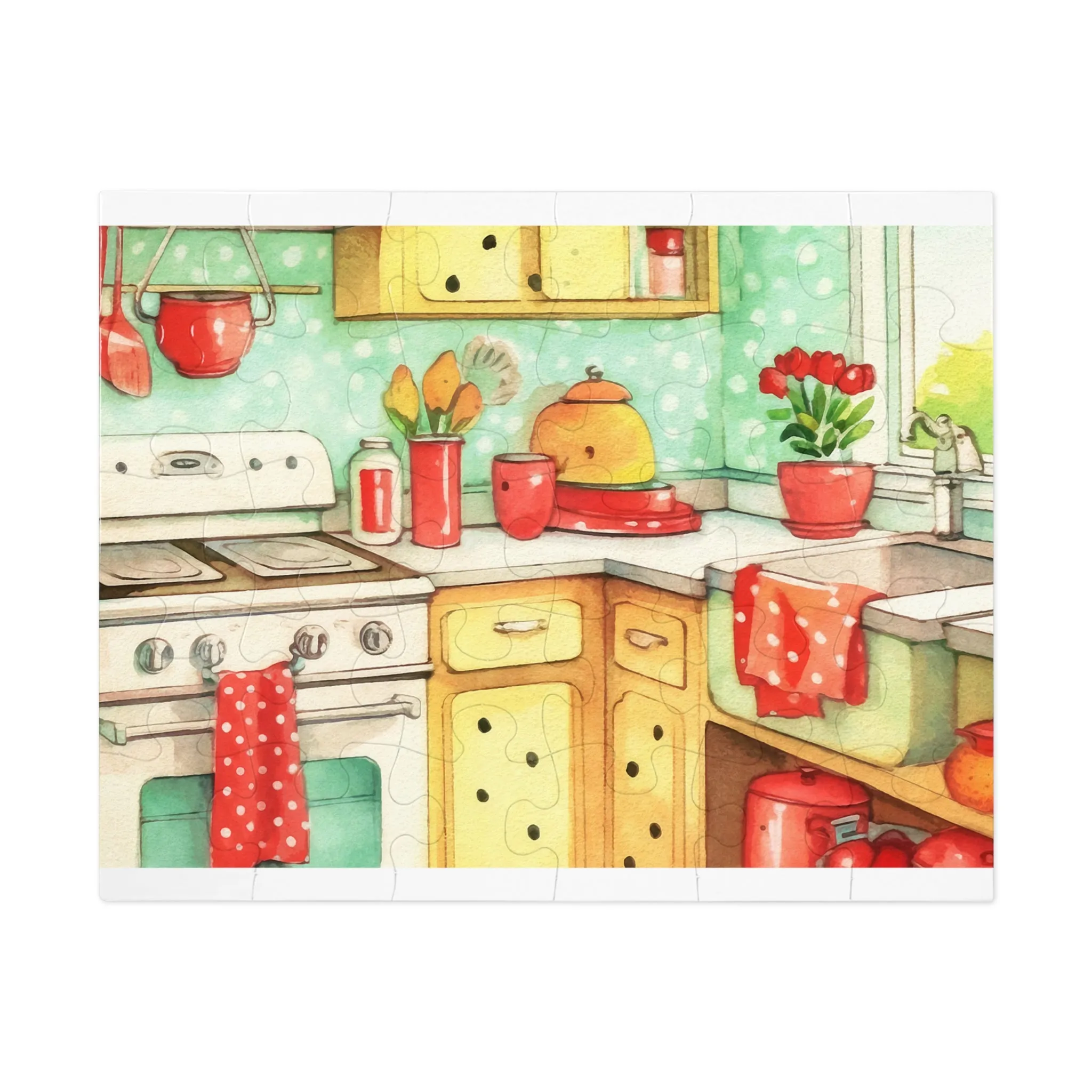 Jigsaw Puzzle in Tin, 1950's Kitchen, Personalised/Non-Personalised, awd-310