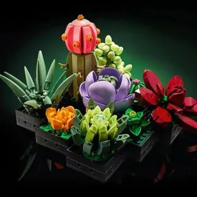 MOC NON  771pcs Creative Expert Succulents Artificial Plant Decor Botanical Collection 8806 Building Blocks Sets