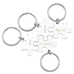 Personalized Puzzle Matching Message Friendship BFF Keychains 4PCS | Jovivi