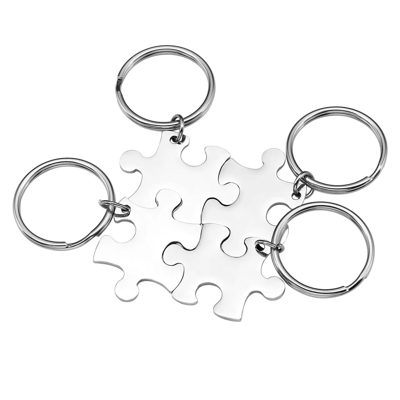 Personalized Puzzle Matching Message Friendship BFF Keychains 4PCS | Jovivi