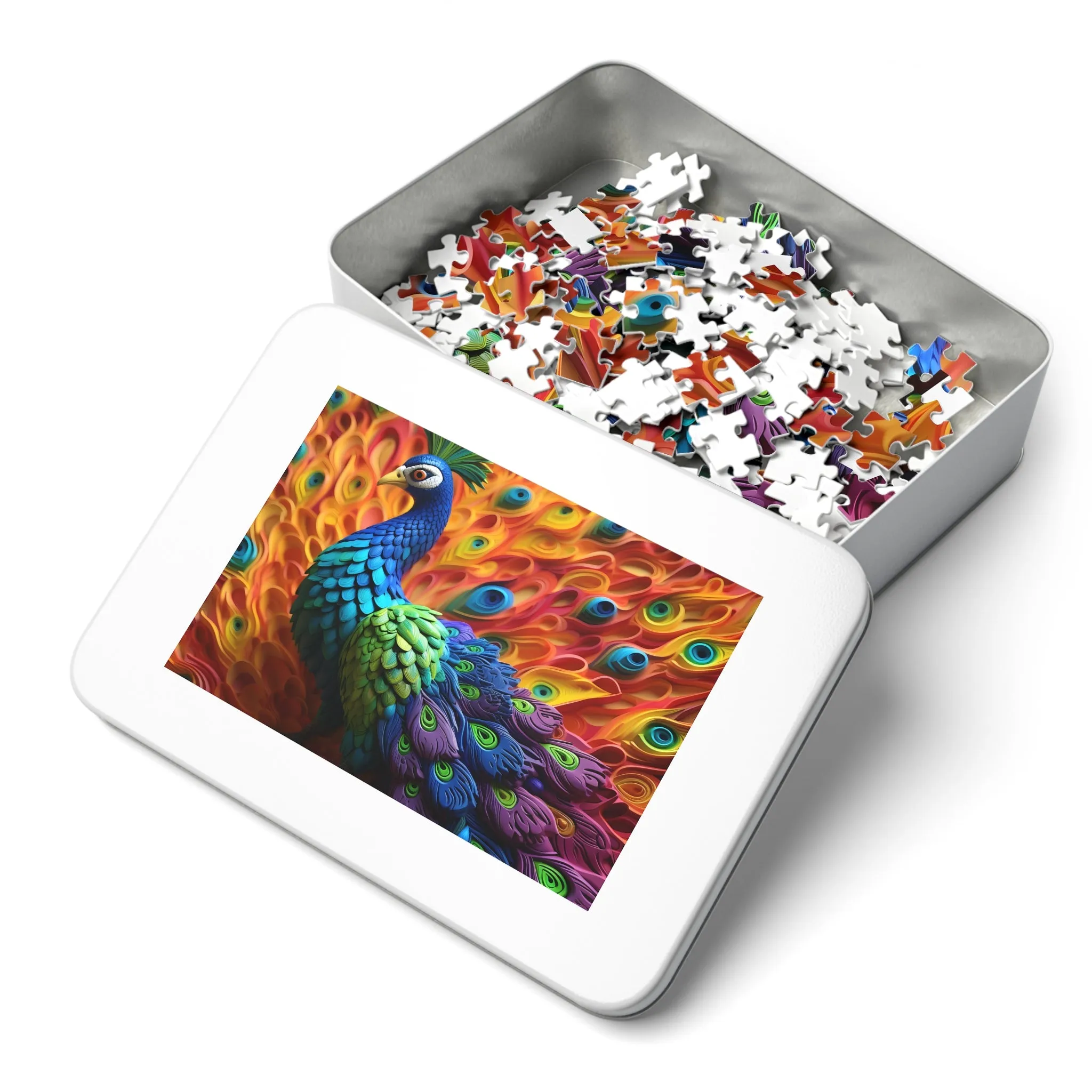 Puzzle, Peacock, Personalised/Non-Personalised (30, 110, 252, 500,1000-Piece) awd-575