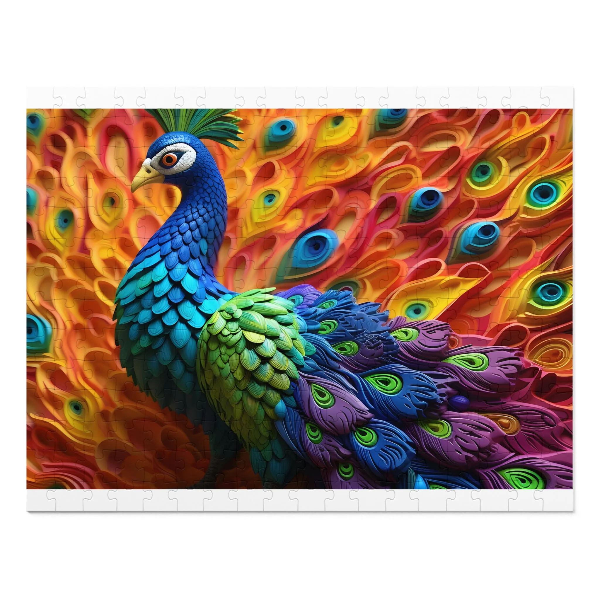 Puzzle, Peacock, Personalised/Non-Personalised (30, 110, 252, 500,1000-Piece) awd-575