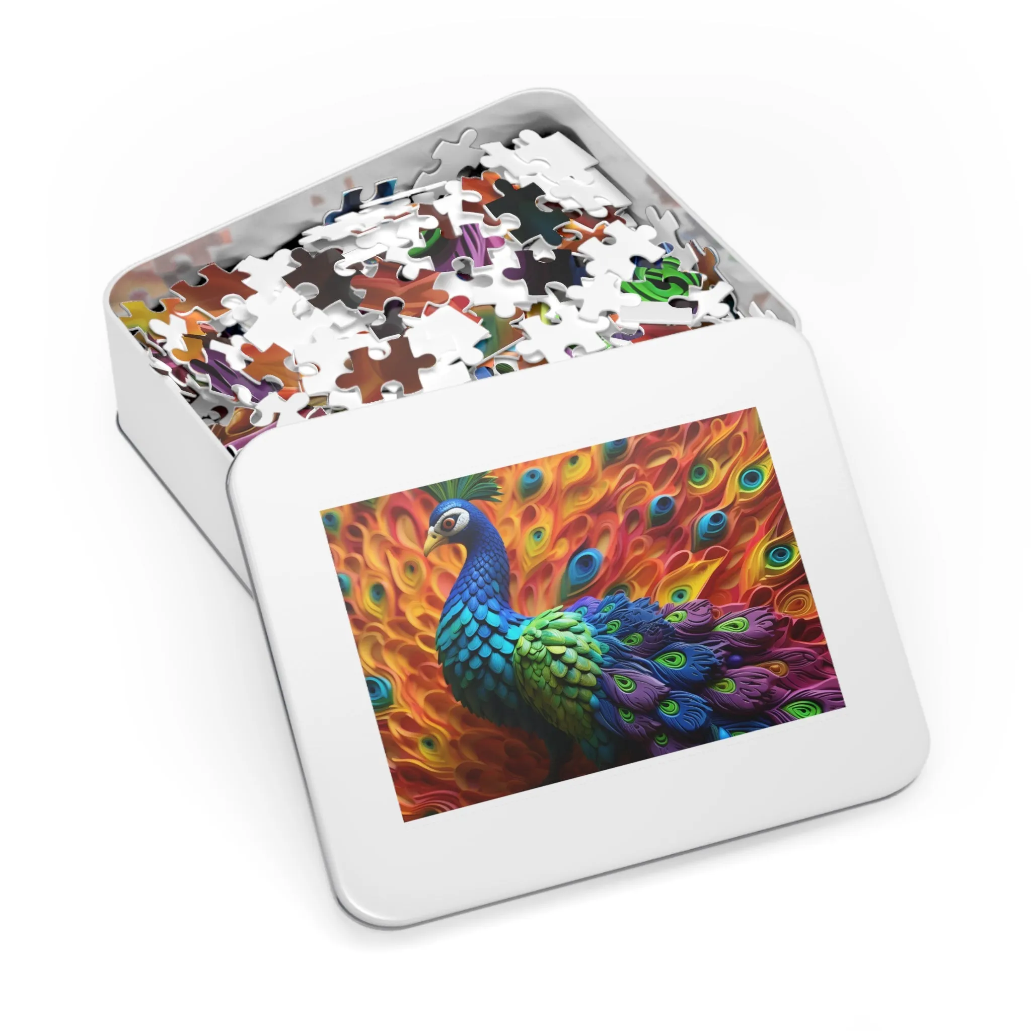 Puzzle, Peacock, Personalised/Non-Personalised (30, 110, 252, 500,1000-Piece) awd-575