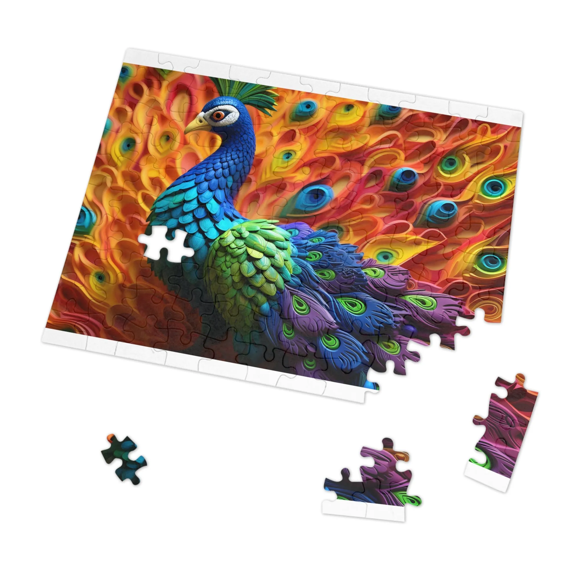 Puzzle, Peacock, Personalised/Non-Personalised (30, 110, 252, 500,1000-Piece) awd-575