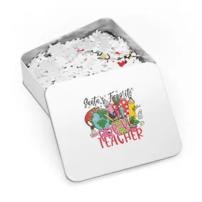 Puzzle, Santa's Favorite PreK Teacher, Personalised/Non-Personalised (30, 110, 252, 500,1000-Piece)