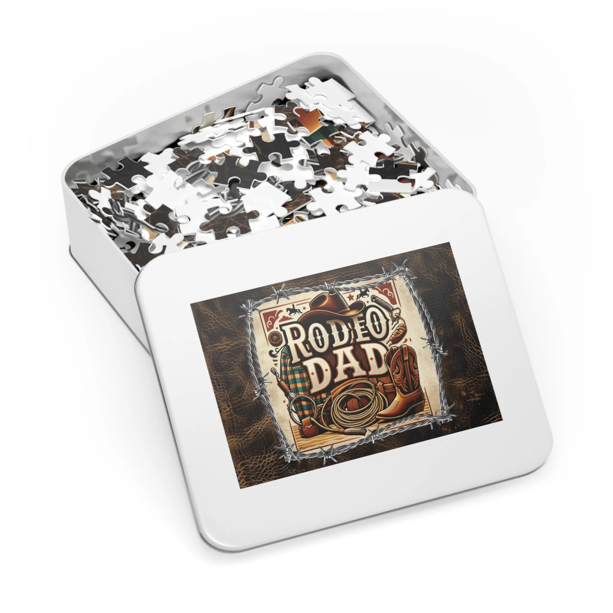 Puzzle, Western, Rodeo Dad, Personalised/Non-Personalised (30, 110, 252, 500,1000-Piece) awd-610