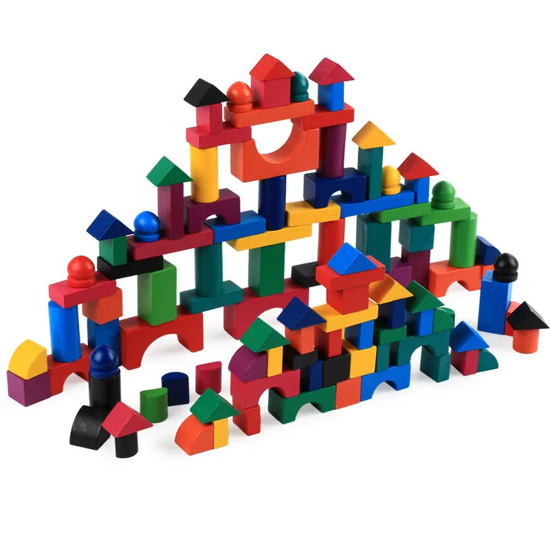 Rainbow Wooden Building Blocks