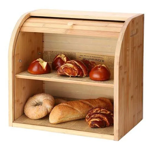 SG Traders™ Bamboo Bread Bin