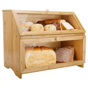 SG Traders™ Bamboo Bread Bin