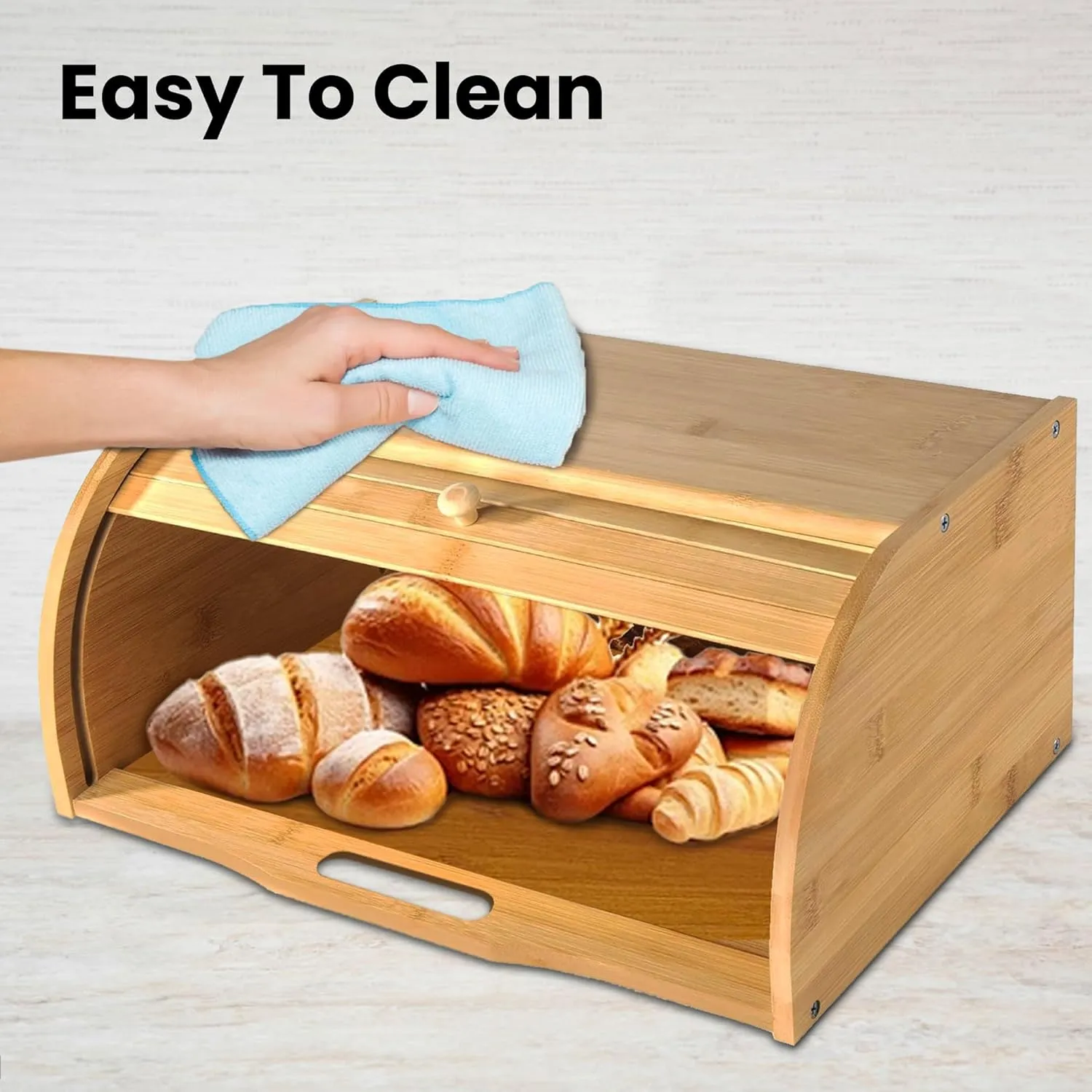 SG Traders™ Bamboo Bread Bin