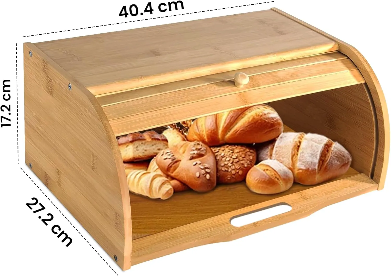 SG Traders™ Bamboo Bread Bin