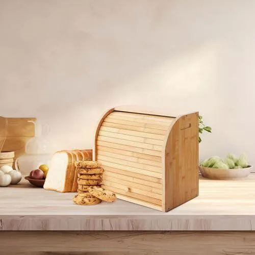 SG Traders™ Bamboo Bread Bin