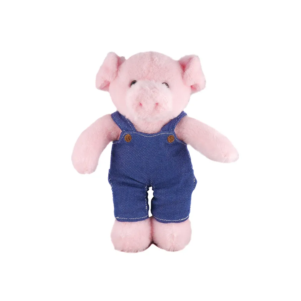 Stuffed Animal with Blue Jean Overalls Personalized12 Inches