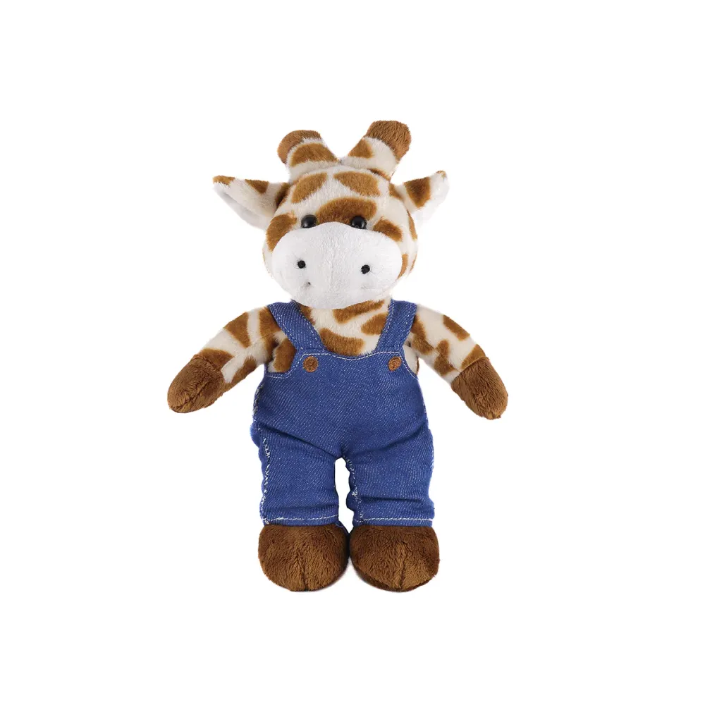 Stuffed Animal with Blue Jean Overalls Personalized12 Inches