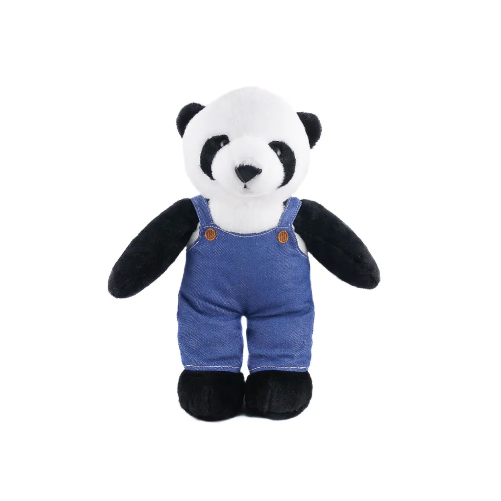 Stuffed Animal with Blue Jean Overalls Personalized12 Inches